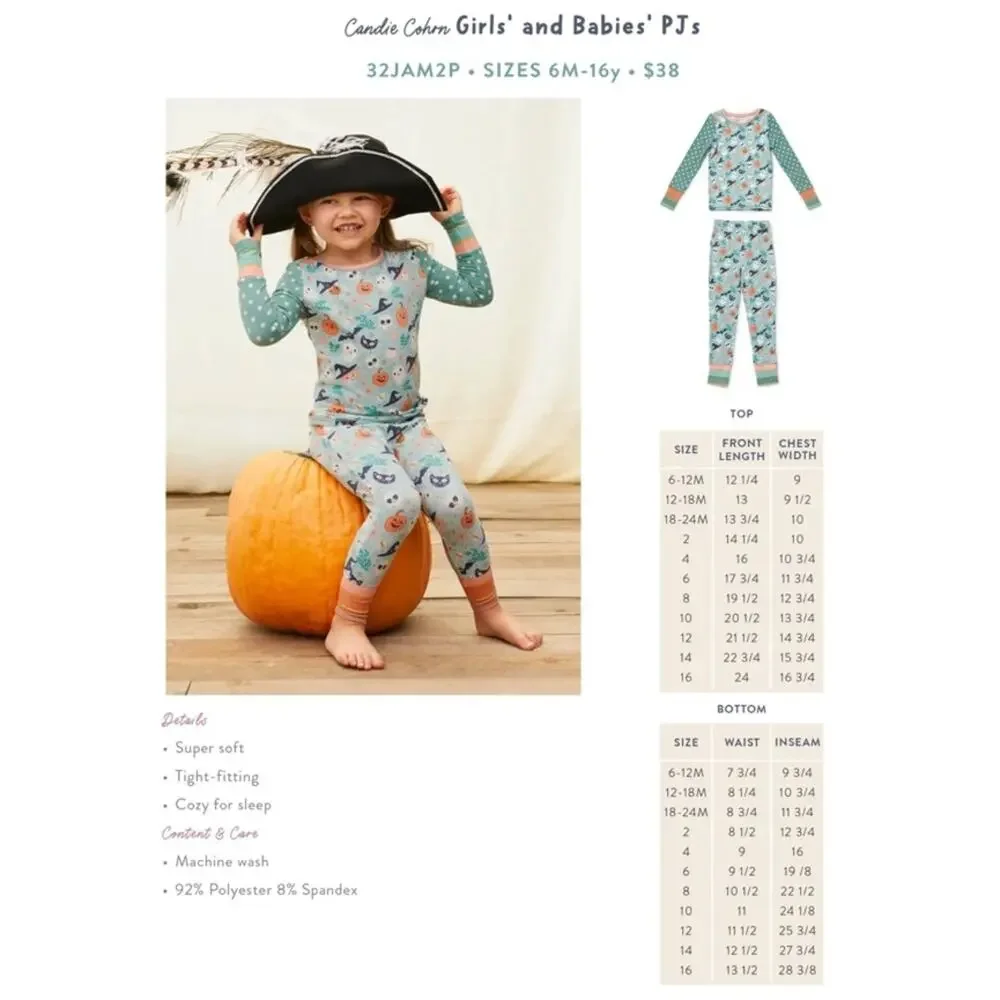 Matilda Jane‎ size 4 Just Imagine Candie Cohorn Halloween Two-Piece Pajama Set